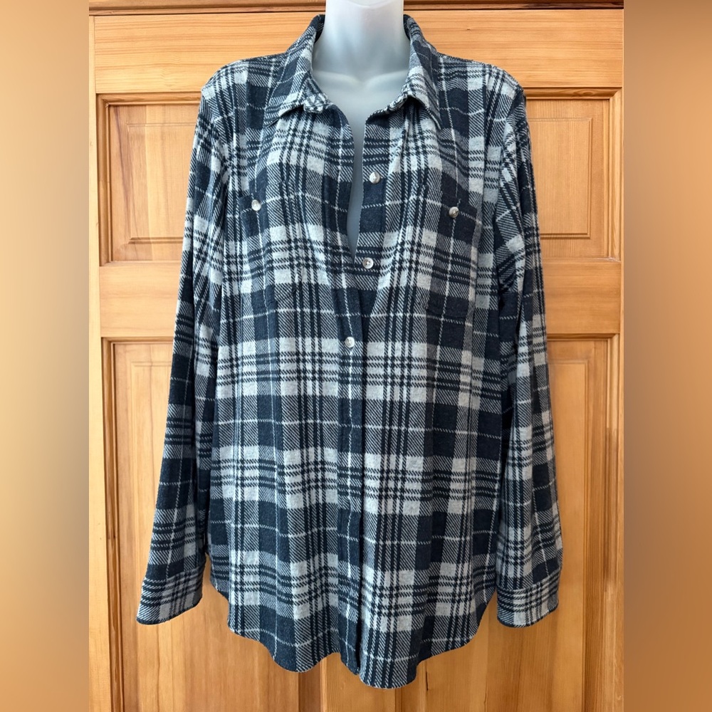 Faherty Blue and Gray Checkered Shirt